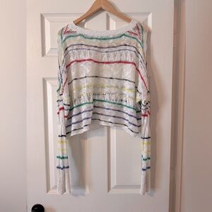 Dex Colorful Cropped Striped Knit Sweater